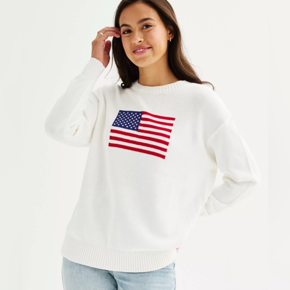 Harper & Ivy flag sweater XL new